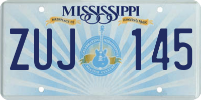 MS license plate ZUJ145