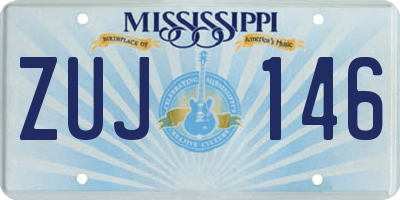 MS license plate ZUJ146