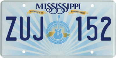 MS license plate ZUJ152