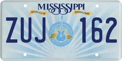 MS license plate ZUJ162