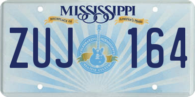 MS license plate ZUJ164