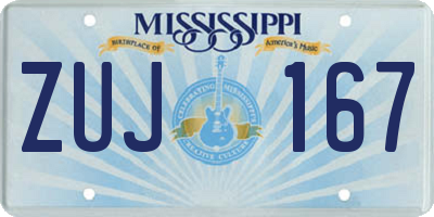 MS license plate ZUJ167