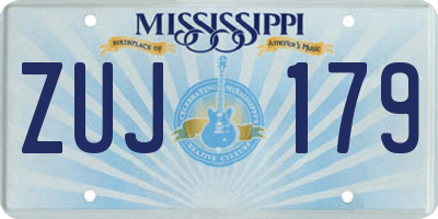 MS license plate ZUJ179