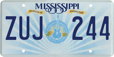 MS license plate ZUJ244