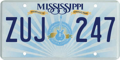 MS license plate ZUJ247