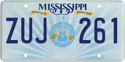 MS license plate ZUJ261