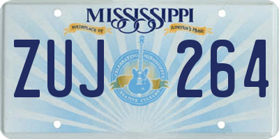 MS license plate ZUJ264