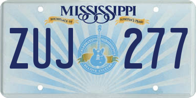 MS license plate ZUJ277
