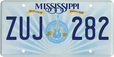 MS license plate ZUJ282