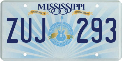 MS license plate ZUJ293