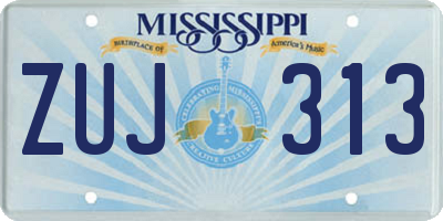 MS license plate ZUJ313
