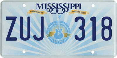 MS license plate ZUJ318