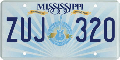 MS license plate ZUJ320