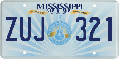 MS license plate ZUJ321