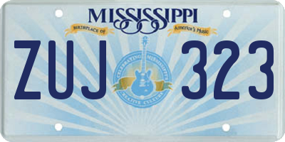 MS license plate ZUJ323