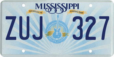 MS license plate ZUJ327