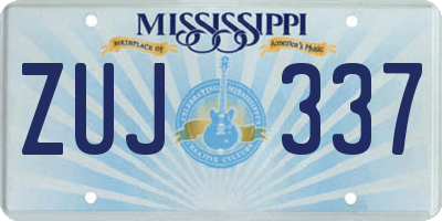 MS license plate ZUJ337