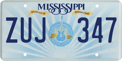 MS license plate ZUJ347