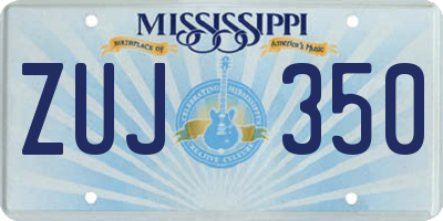 MS license plate ZUJ350
