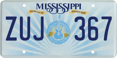 MS license plate ZUJ367