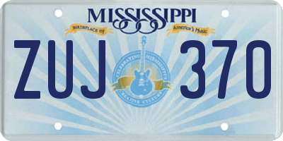 MS license plate ZUJ370