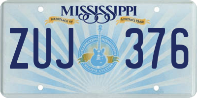 MS license plate ZUJ376