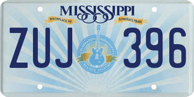 MS license plate ZUJ396