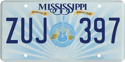 MS license plate ZUJ397