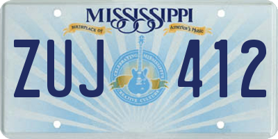 MS license plate ZUJ412