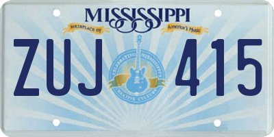 MS license plate ZUJ415