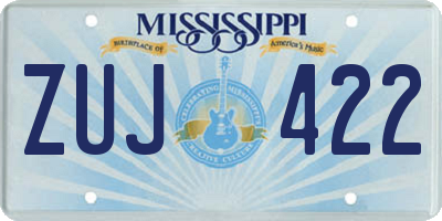 MS license plate ZUJ422