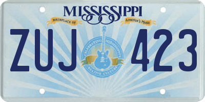 MS license plate ZUJ423