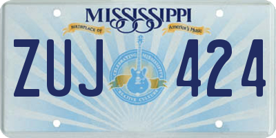 MS license plate ZUJ424