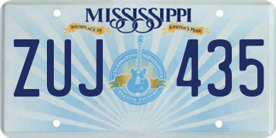 MS license plate ZUJ435