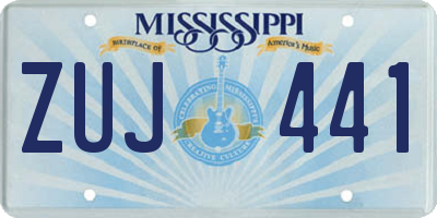 MS license plate ZUJ441