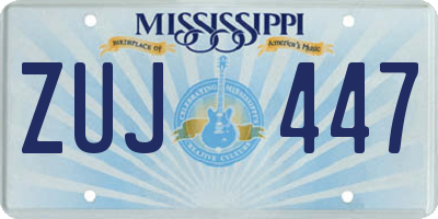 MS license plate ZUJ447