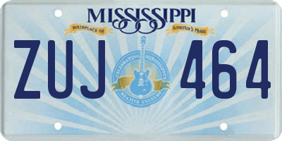 MS license plate ZUJ464