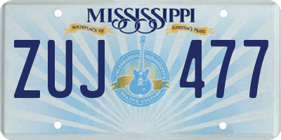 MS license plate ZUJ477