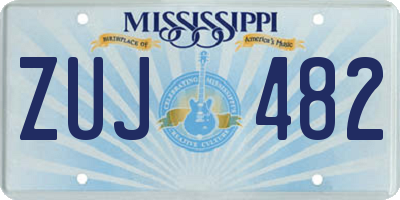 MS license plate ZUJ482