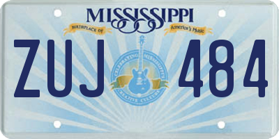 MS license plate ZUJ484