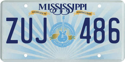 MS license plate ZUJ486