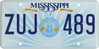 MS license plate ZUJ489