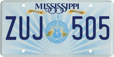 MS license plate ZUJ505