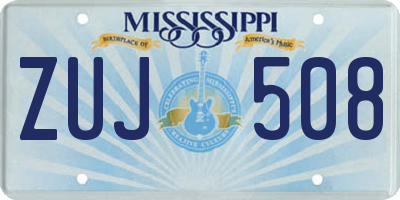 MS license plate ZUJ508