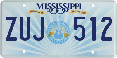 MS license plate ZUJ512