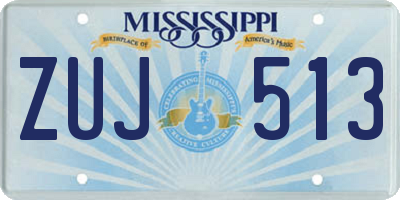MS license plate ZUJ513
