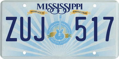 MS license plate ZUJ517