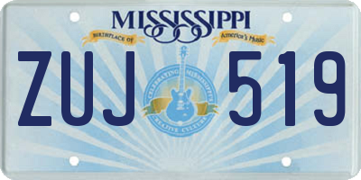 MS license plate ZUJ519