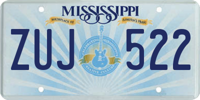 MS license plate ZUJ522