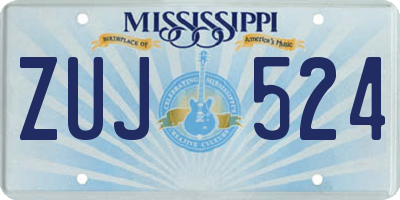 MS license plate ZUJ524